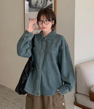 Akimo Pocket Vintage Denim Shirt